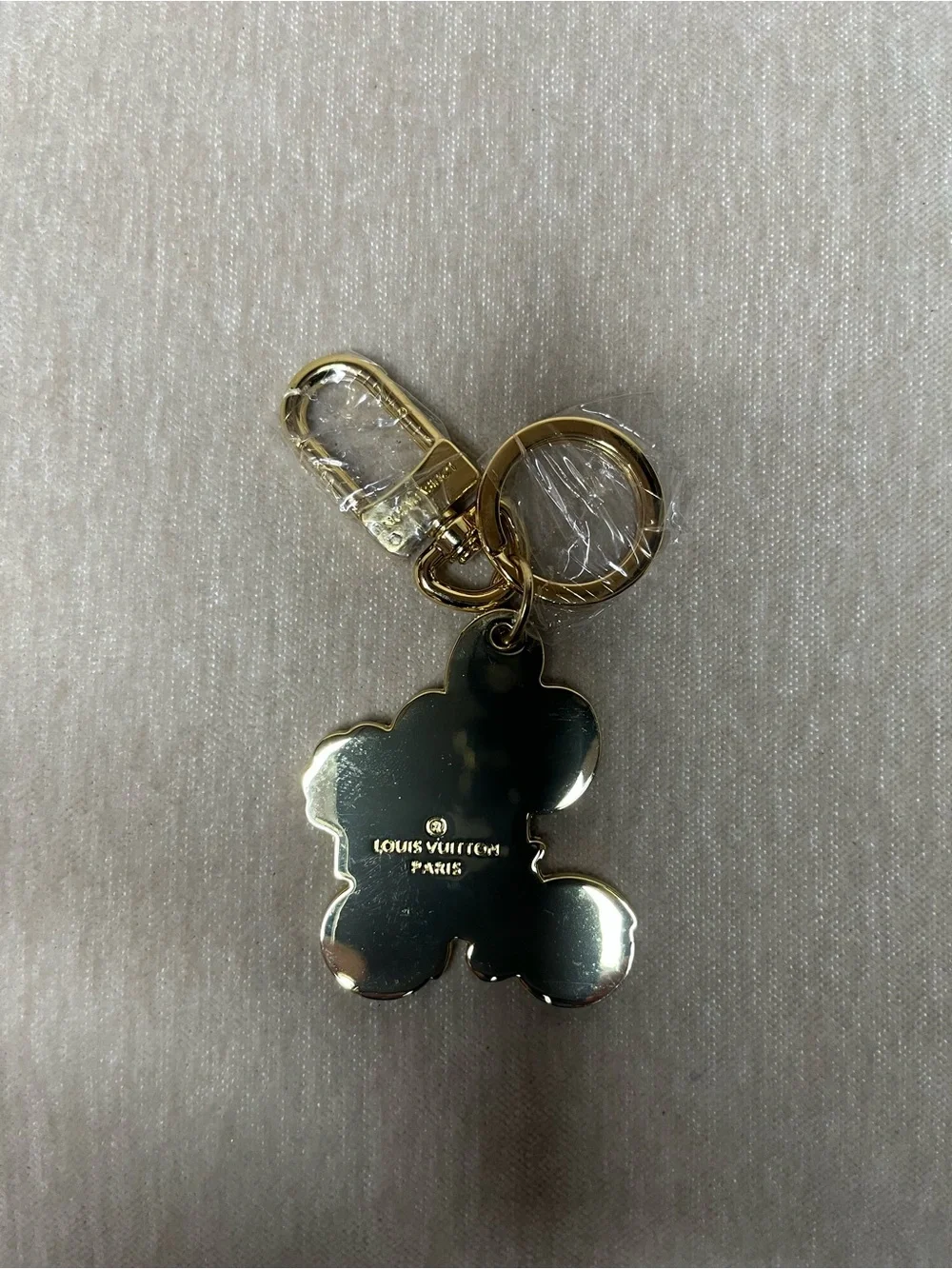 Louis Vuitton Gold-Tone and Pink Enamel Flower Bicycle Key Holder